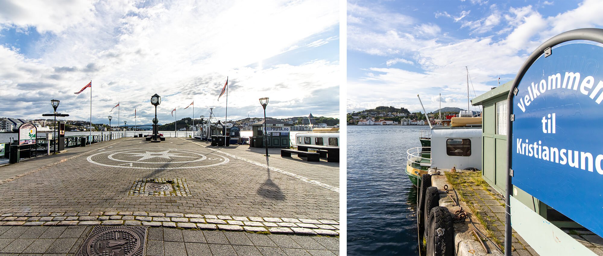 Workation in Norwegen, Kristiansund am Wasser mit Blick auf die verschiedenen Inseln von Kristiansund