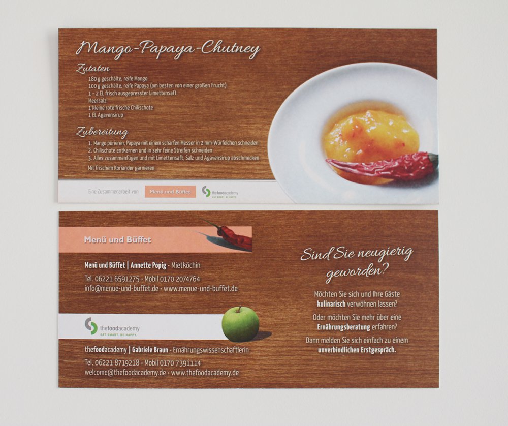 Rezeptkarte für ein Ayurvedisches Rezept: Mango-Papaya-Chutney