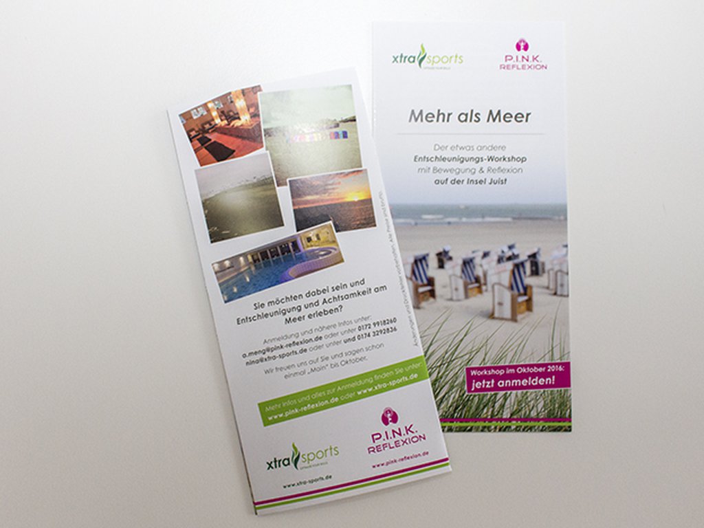 Flyer für Annette Meng  „Mehr als Meer" Vorder- und Rückseite