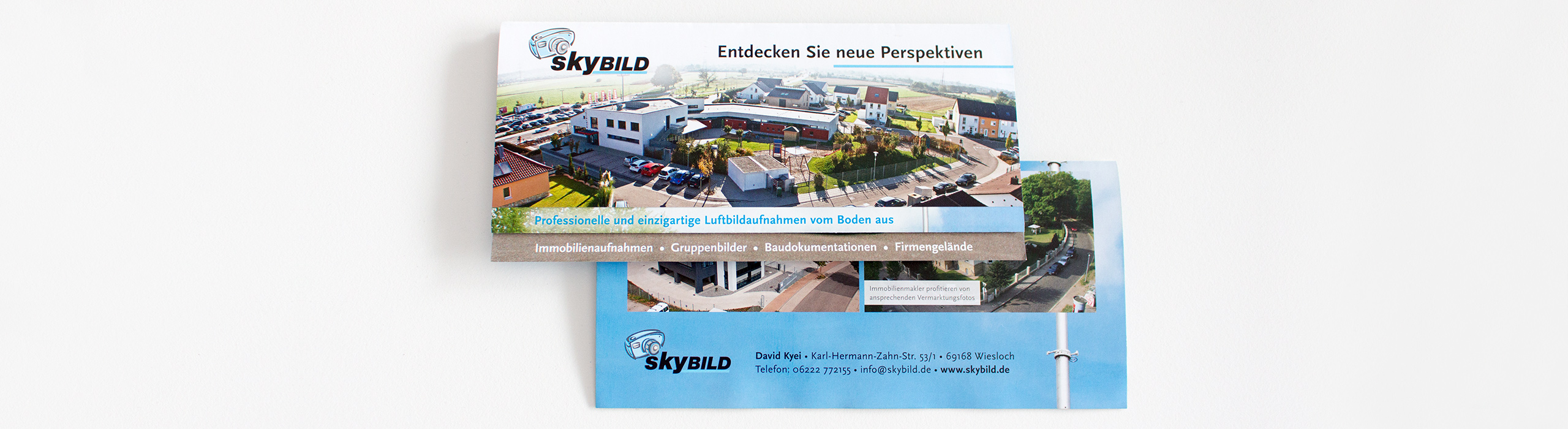 Flyer Sonderformat skyBILD Vorder- und Rückseite