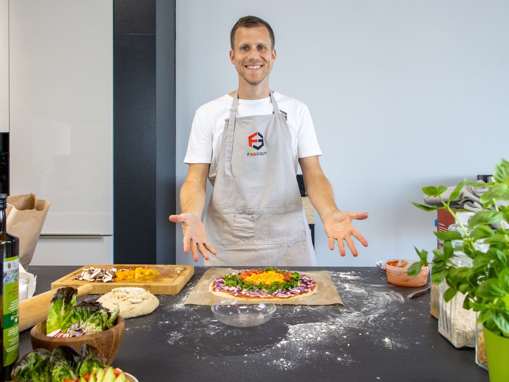 Shooting mit Marcel von Food Guy – backen einer Pizza mit Dinkelmehl und Gemüse 4