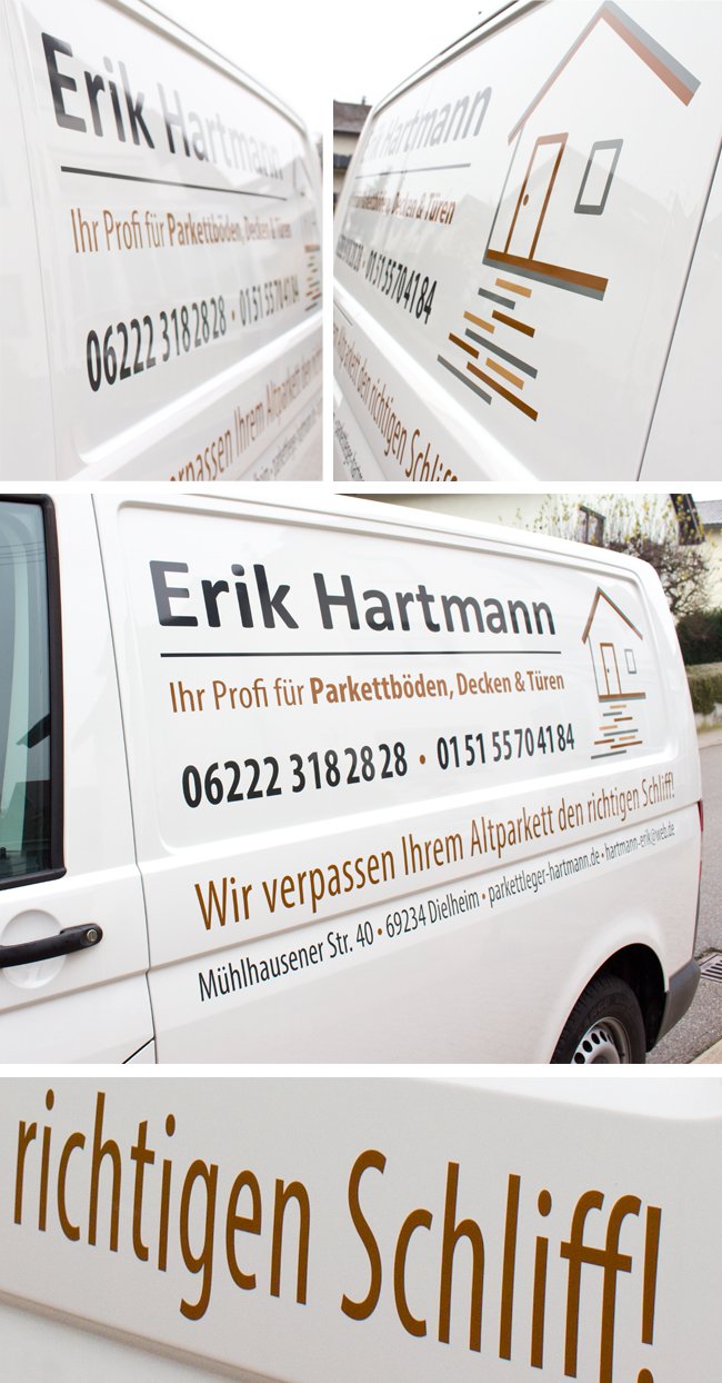 Autobeschriftung für Parkett Hartmann