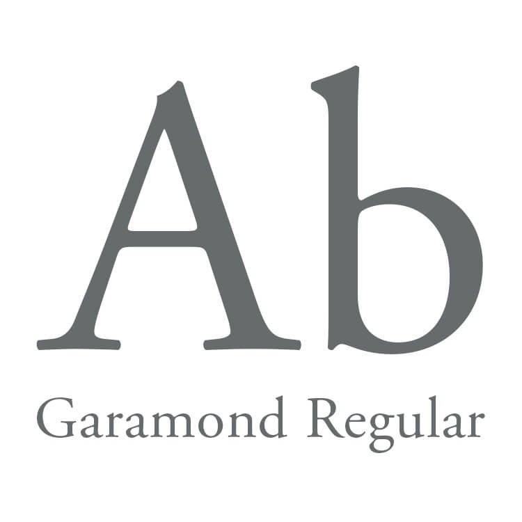 Schrift Garamond Regular ist eine Serifenschrift