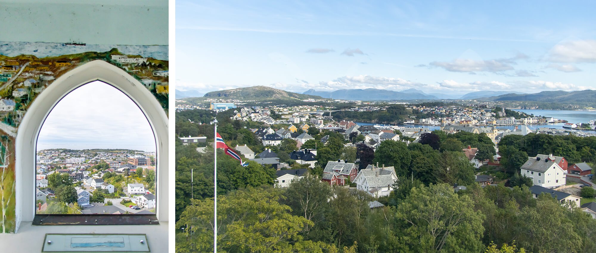 Workation in Norwegen, Kristiansund Stadt mit Blick auf die Stadt vom Aussichtsturm aus