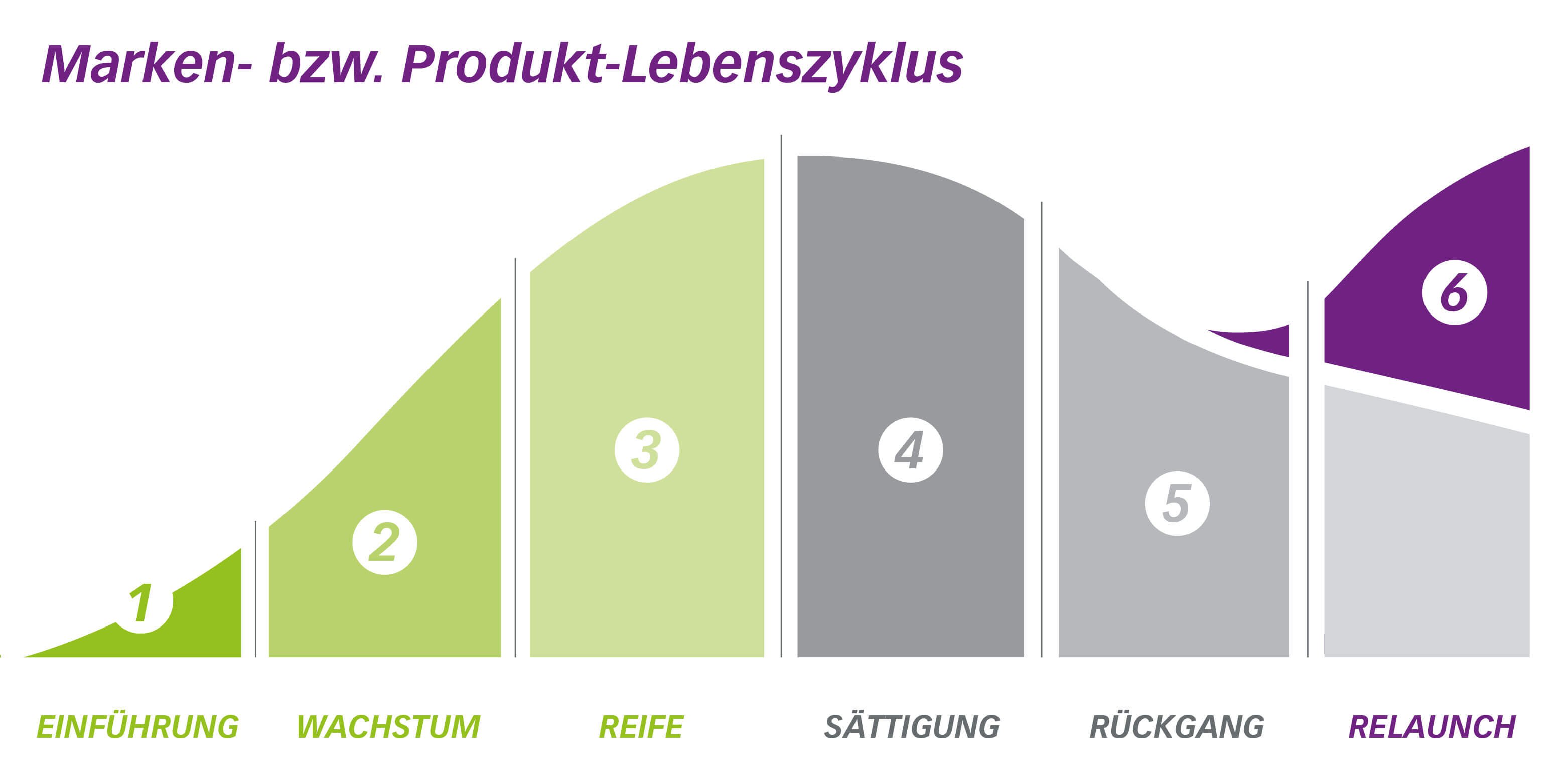 Grafik des Marken- bzw. Produktzyklus | Wann ist ein Relaunch sinnvoll?