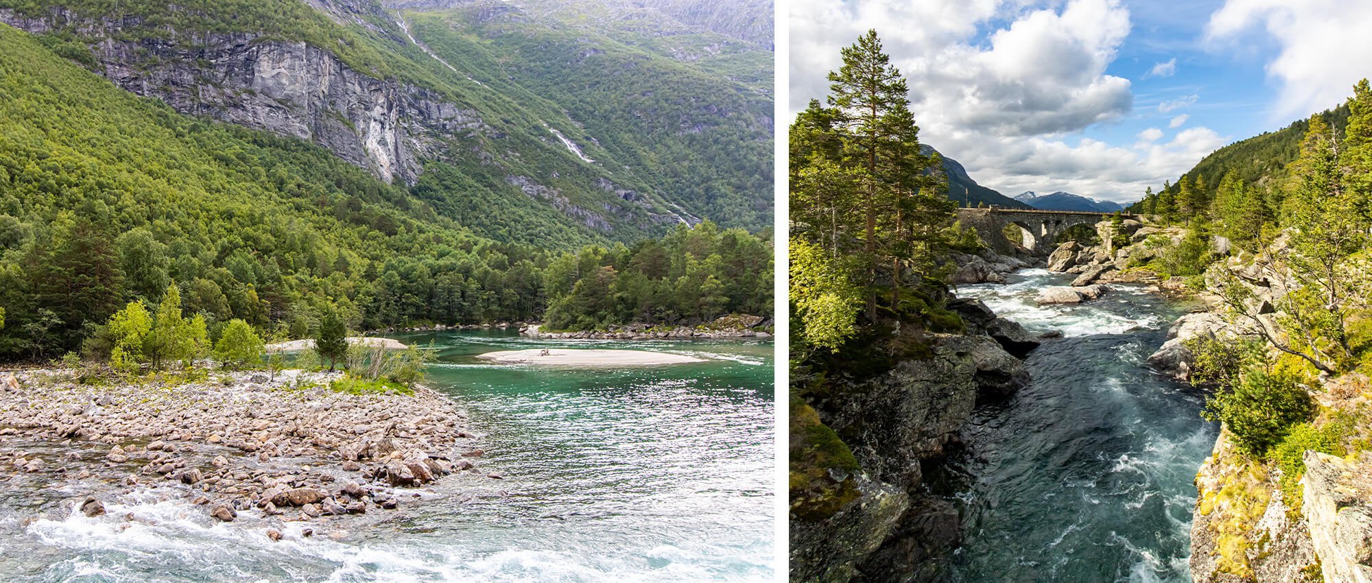 Workation in Norwegen, Fahrt nach Oslo entlang des Fluss Rauma