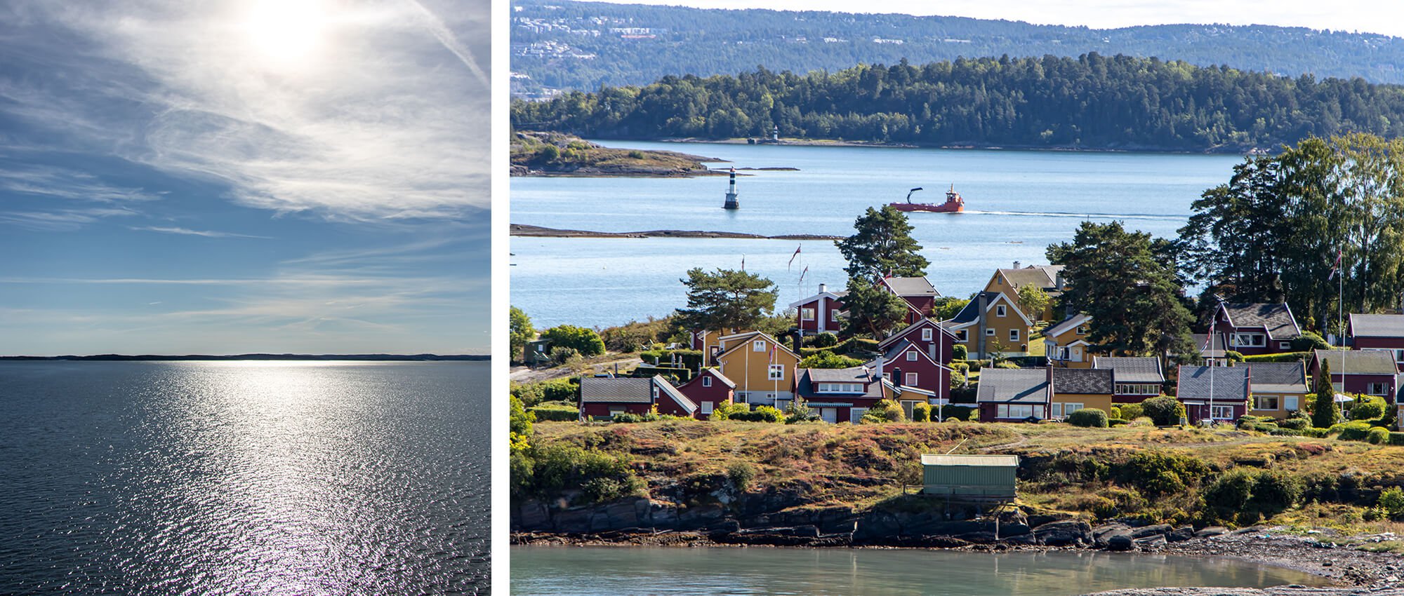 Norwegen Workation Rückfahrt von Oslo nach Kiel, Blick aufs Wasser und Land