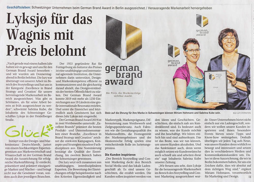 FarbFaible wird mit dem German Brand Award 2019 ausgezeichnet