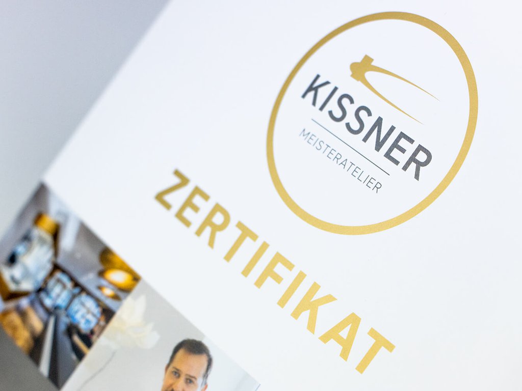Carsten Kissner Meisteratelier aus Schwetzingen Ansicht Zertifikat mit Sonderfarben