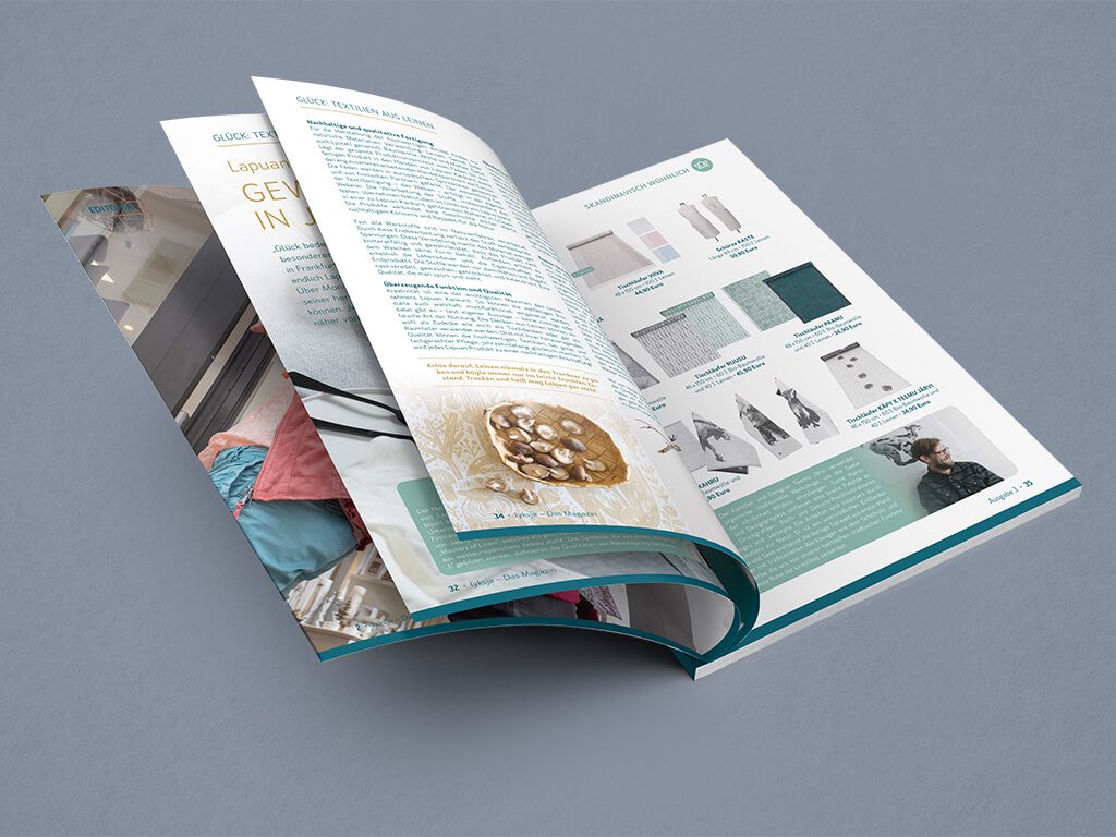 Kundenmagazine in ansprechendem Design mit Text und Konzept ebenfalls von FarbFaible