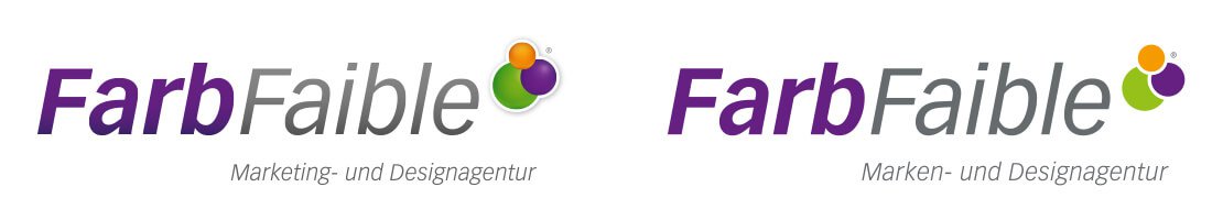 Das Logo von FarbFaible vorher und nachher – das Re-Design des Logos