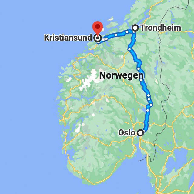 Workation in Norwegen, Reise von Oslo nach Trondheim und Kristiansund