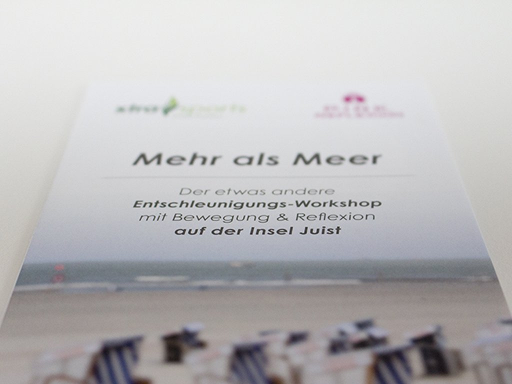 Flyer für Annette Meng  „Mehr als Meer" Vorderseite Titel