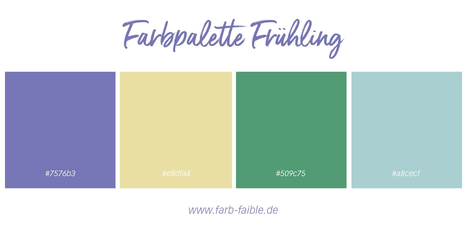 Pantone Colour of the year 2022 Very Peri Farbpalette Frühling mit Farbcodes