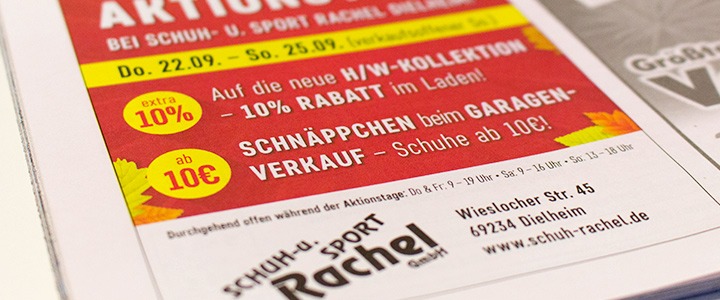 Werbung für ein Schuhgeschäft